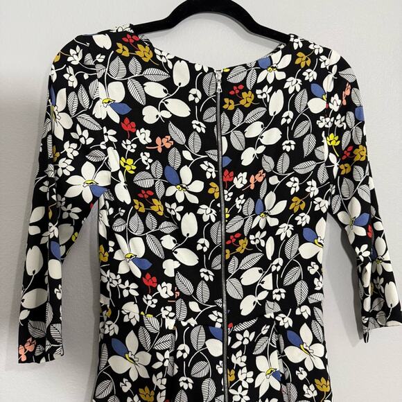 Suno Silk Floral Fit & Flare Quarter Sleeve Dress Size 2 - Picture 9 of 11
